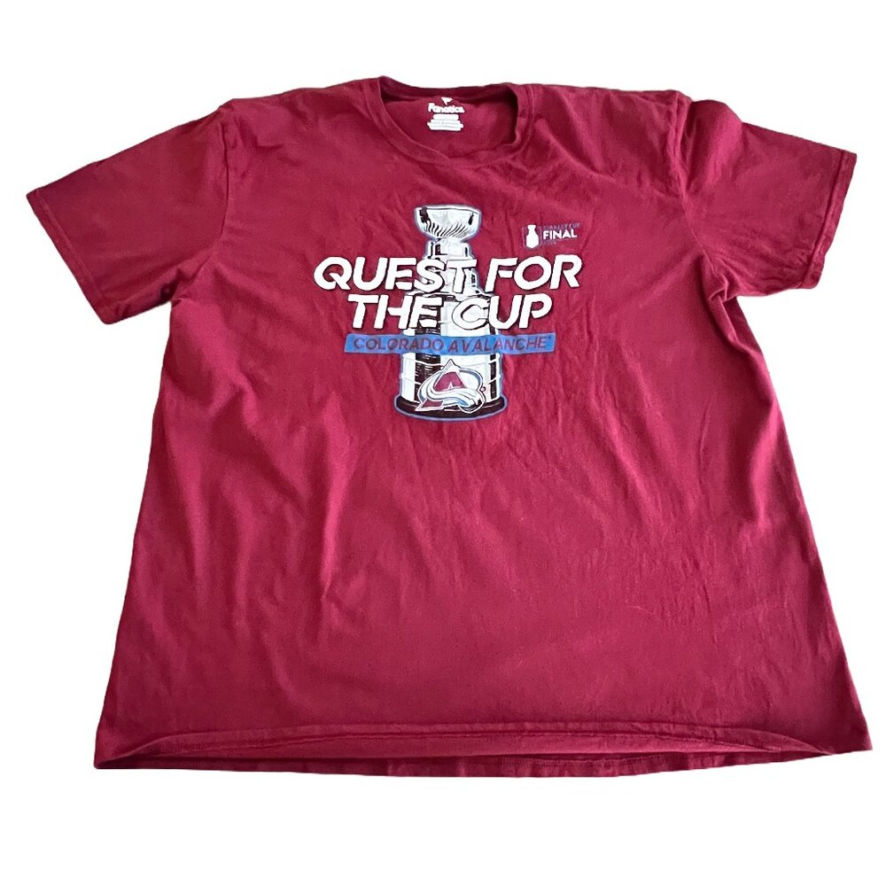 Fanatics Mens 2XL Colorado Avalanche Quest For The Cup Short Sleeve Burgundy Tee